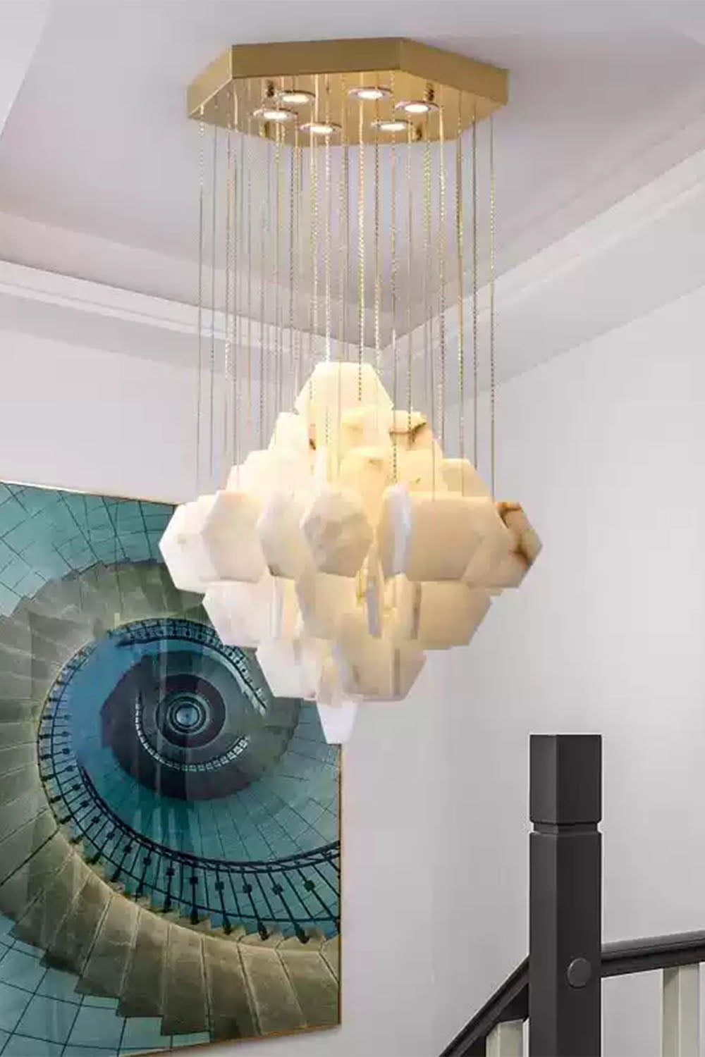 Eclipse Marble Cascade Chandelier - view 6 | morylighting