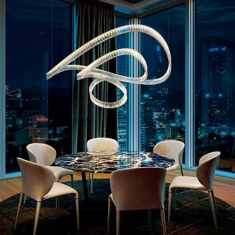 Morylighting Radiant Ring Crystal Chandelier - formal American dining room