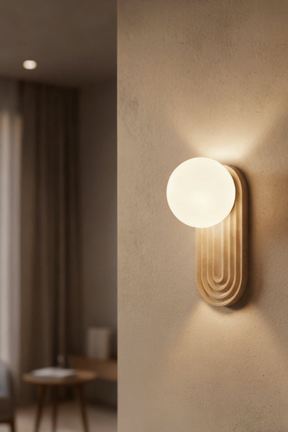 Elegant Travertine Wall Light - view 3 | morylighting