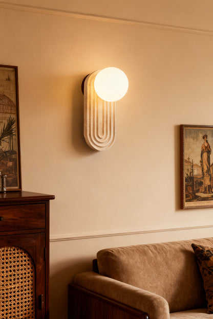 Elegant Travertine Wall Light - view 4 | morylighting