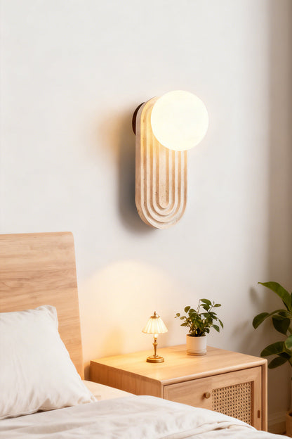 Elegant Travertine Wall Light - view 6 | morylighting