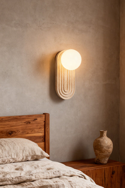 Elegant Travertine Wall Light - view 8 | morylighting