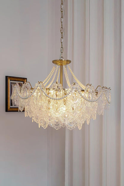 Embossed Pearls Glass Chandelier - morylighting