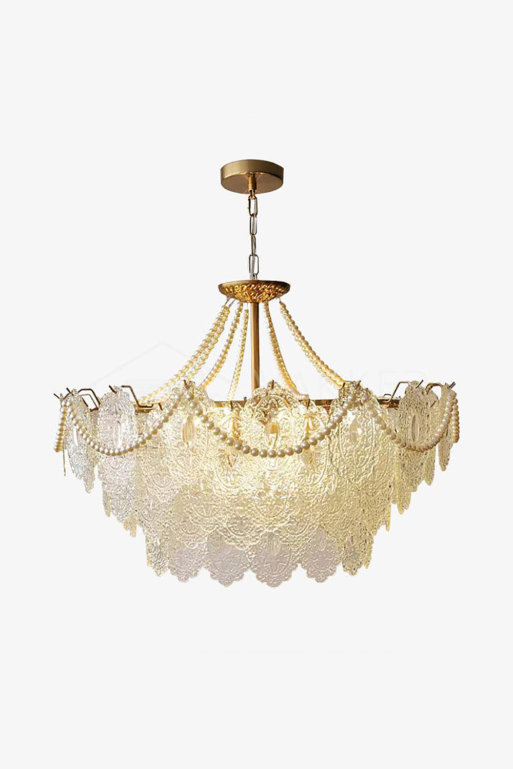 Embossed Pearls Glass Chandelier - morylighting