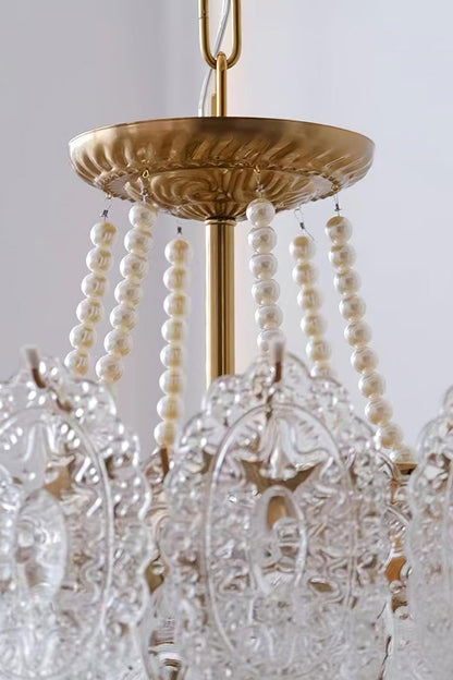 Embossed Pearls Glass Chandelier - morylighting