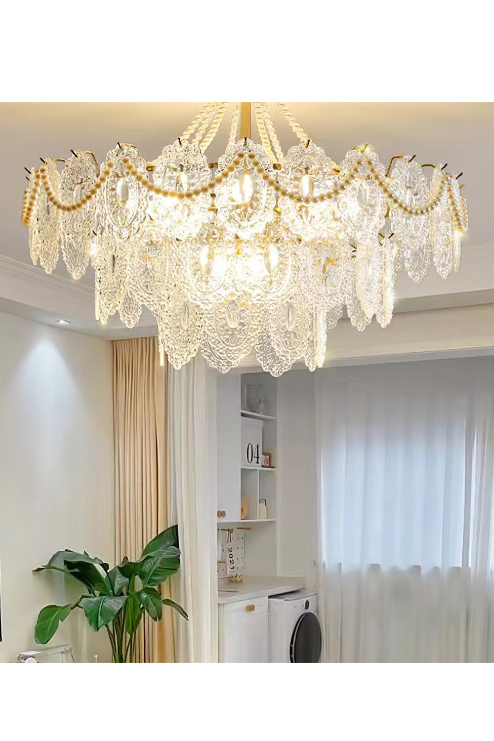 Embossed Pearls Glass Chandelier - morylighting