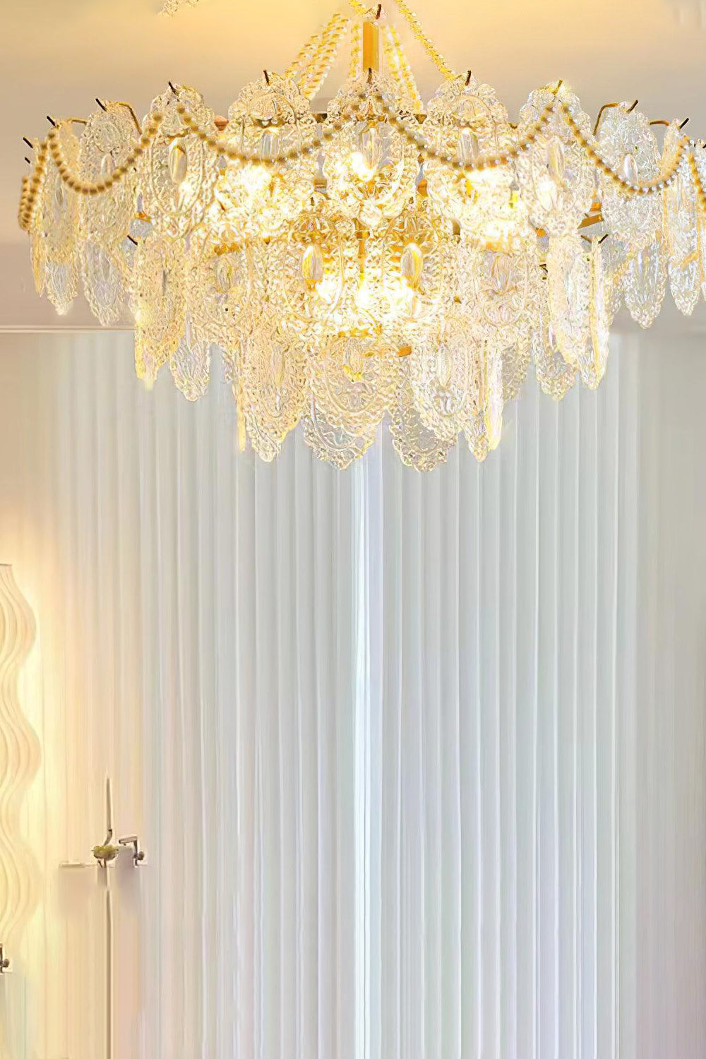 Embossed Pearls Glass Chandelier - morylighting
