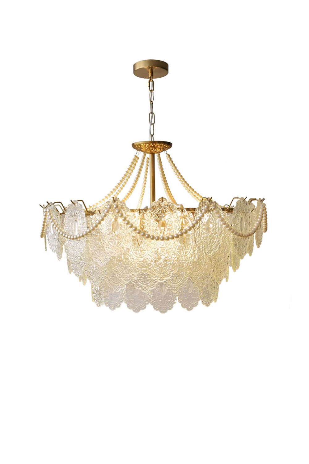 Embossed Pearls Glass Chandelier - morylighting