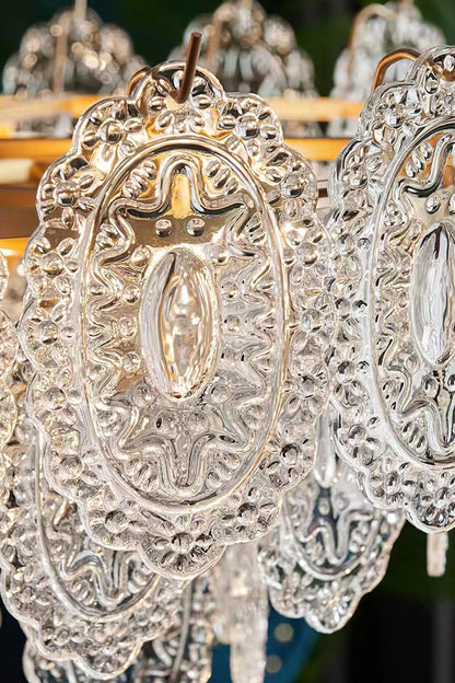 Embossed Pearls Glass Chandelier - morylighting