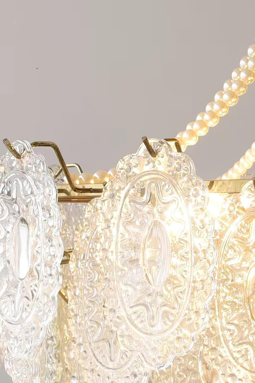 Embossed Pearls Glass Chandelier - morylighting