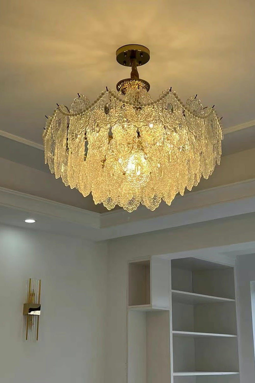 Embossed Pearls Glass Chandelier - morylighting