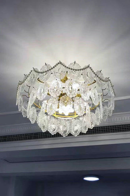 Embossed Pearls Glass Chandelier - morylighting