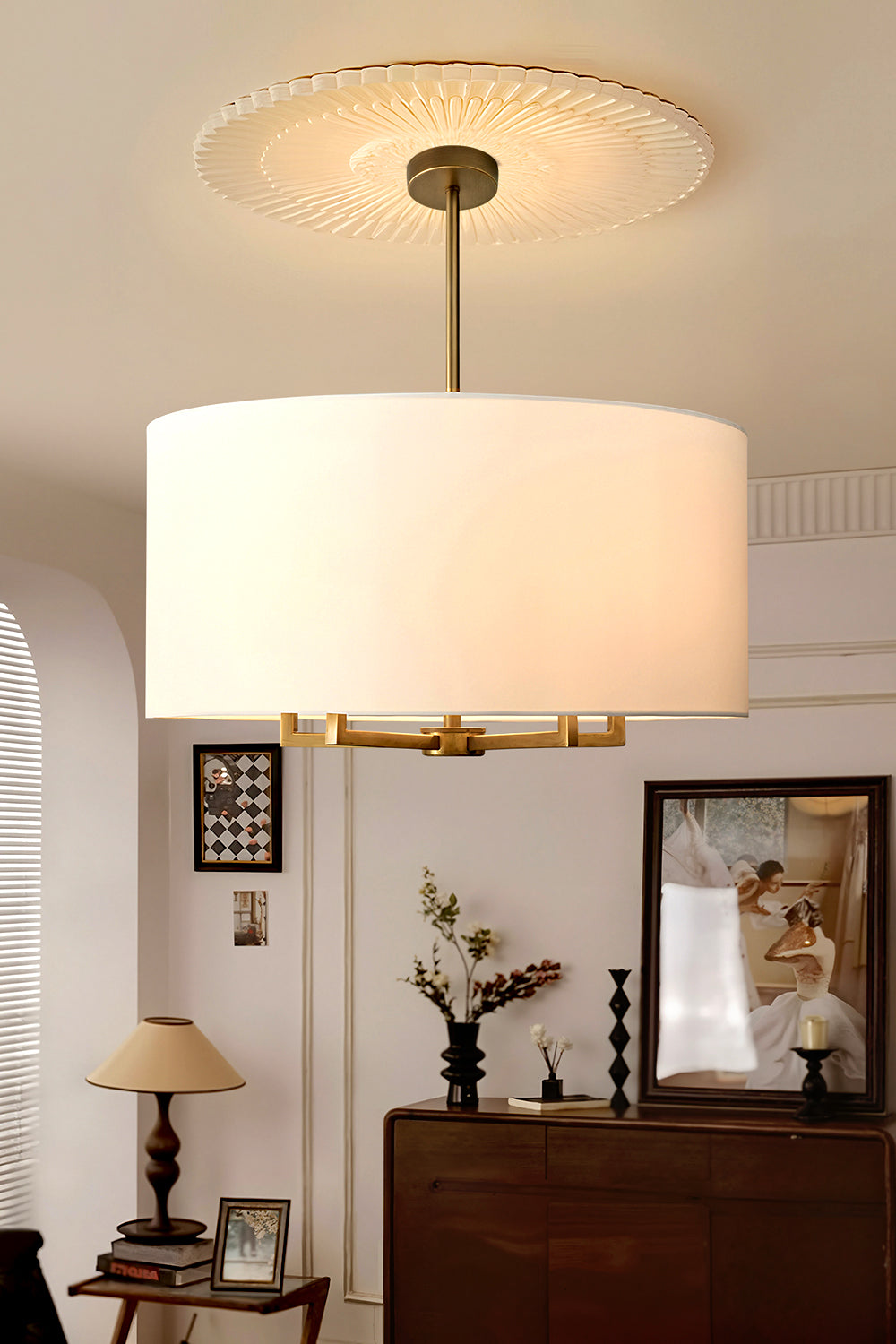 Emery Fabric Chandelier - view 6 | morylighting