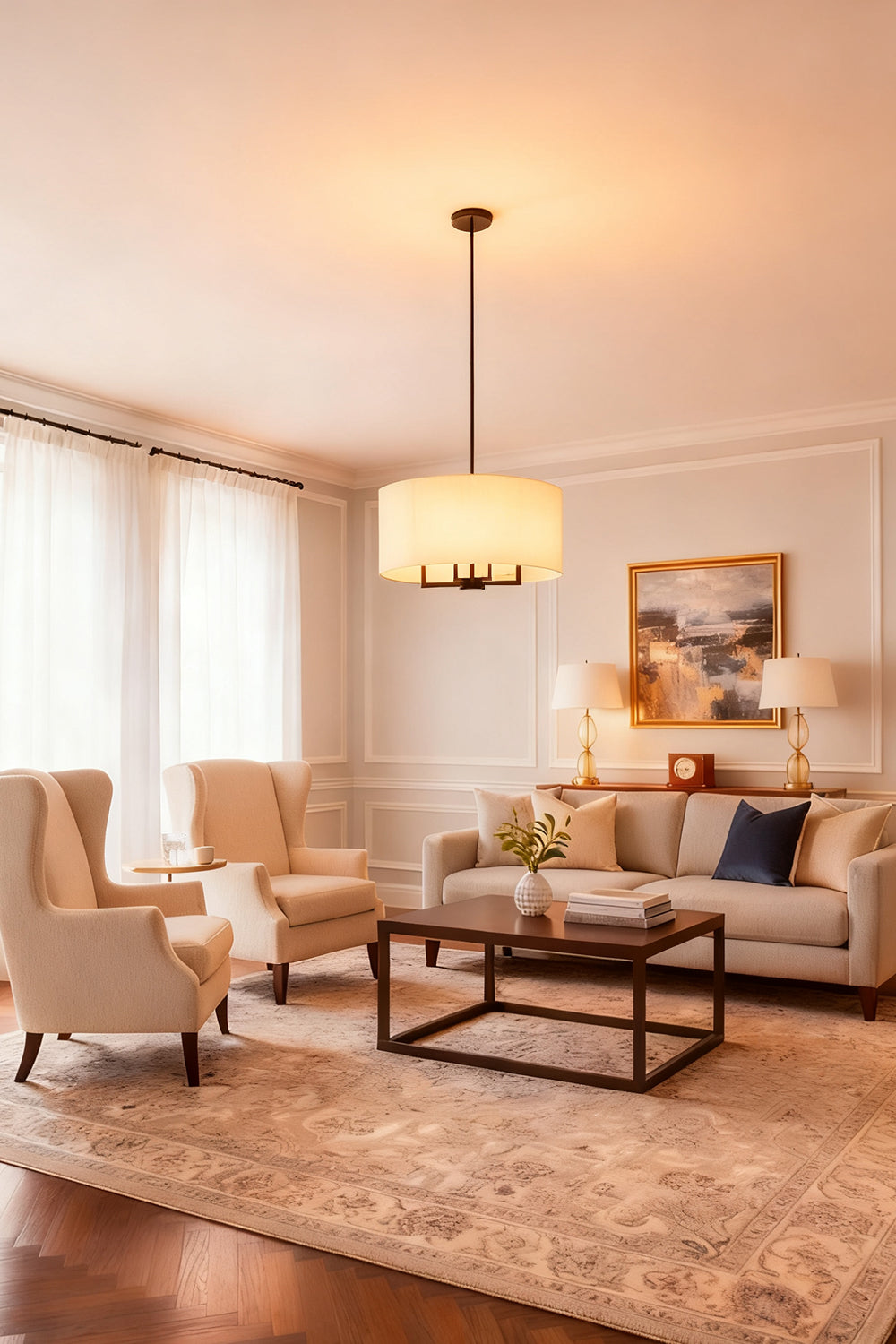 Emery Fabric Chandelier - view 7 | morylighting