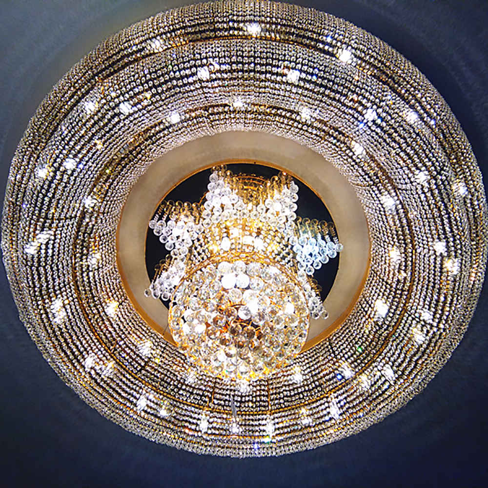 Empire flush mount crystal chandelier