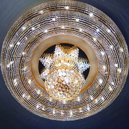 Empire flush mount crystal chandelier