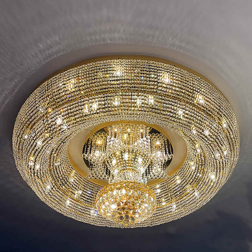 Empire flush mount crystal chandelier