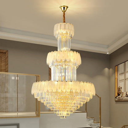 Morylighting Grand Plume Crystal Foyer Chandelier - grand American estate foyer