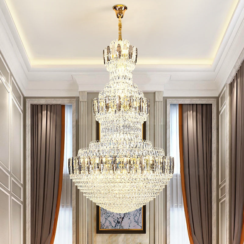 Morylighting Grand Radiance Round Crystal Chandelier - American ballroom or formal entertaining space