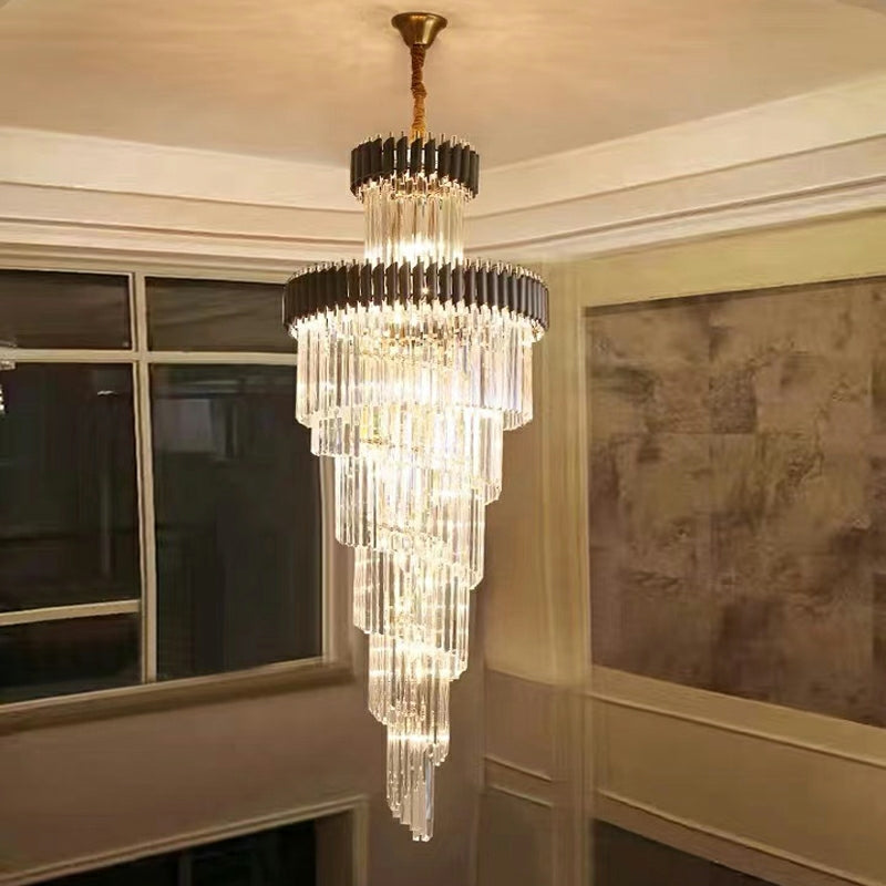 Morylighting Grand Spiral Crystal Foyer Chandelier - Background Shot