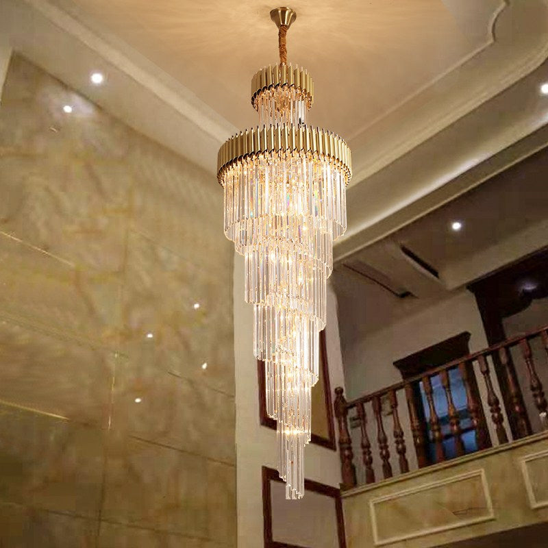 Morylighting Grand Spiral Crystal Foyer Chandelier - Background Shot