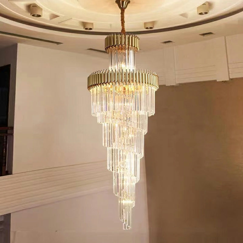Morylighting Grand Spiral Crystal Foyer Chandelier - Background Shot