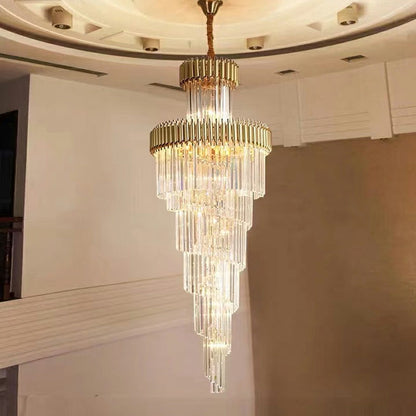 Morylighting Grand Spiral Crystal Foyer Chandelier - Background Shot