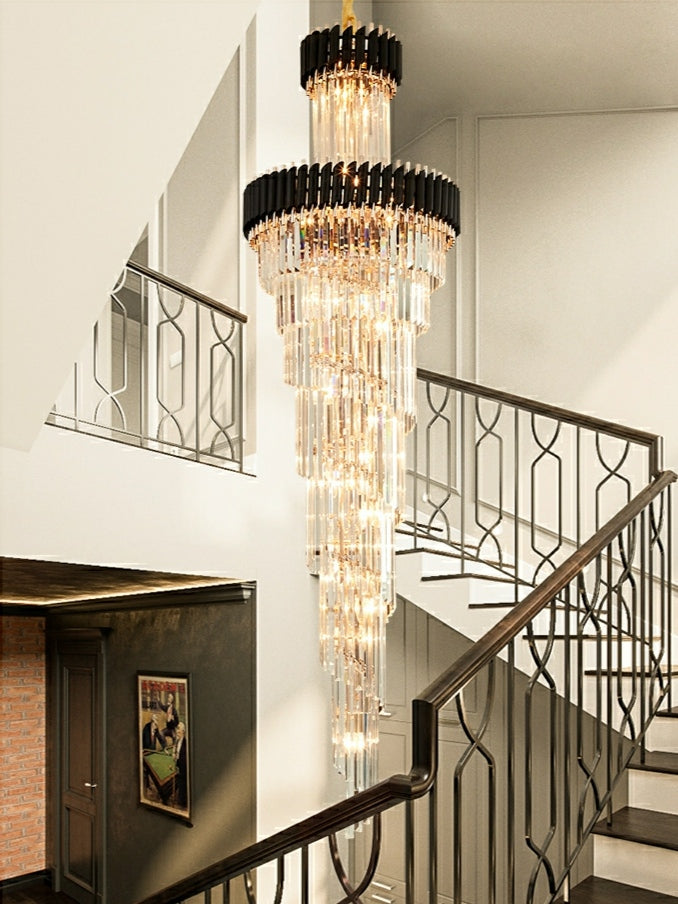 Morylighting Grand Spiral Crystal Foyer Chandelier - Background Shot