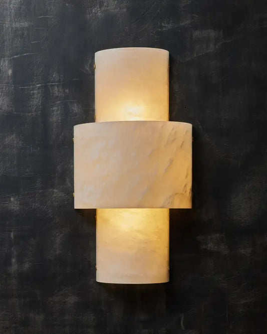 Half Cylinder Alabaster Wall Sconce