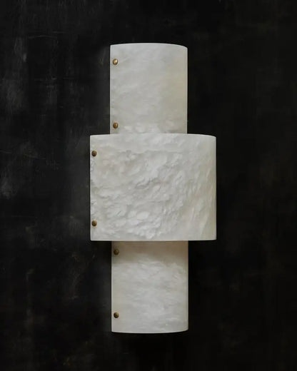 Half Cylinder Alabaster Wall Sconce