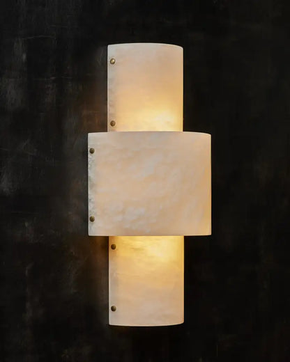 Half Cylinder Alabaster Wall Sconce