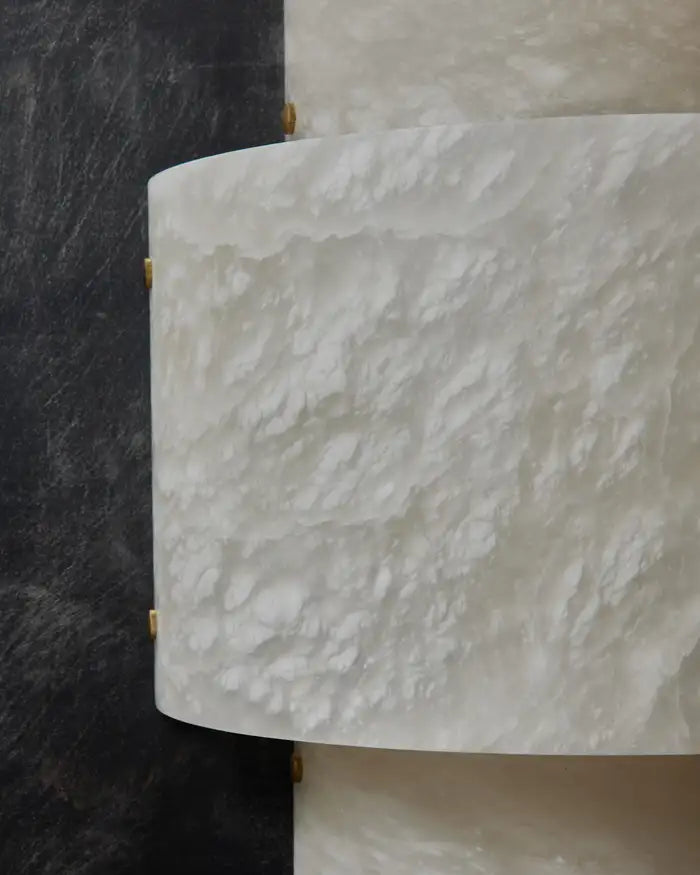 Half Cylinder Alabaster Wall Sconce