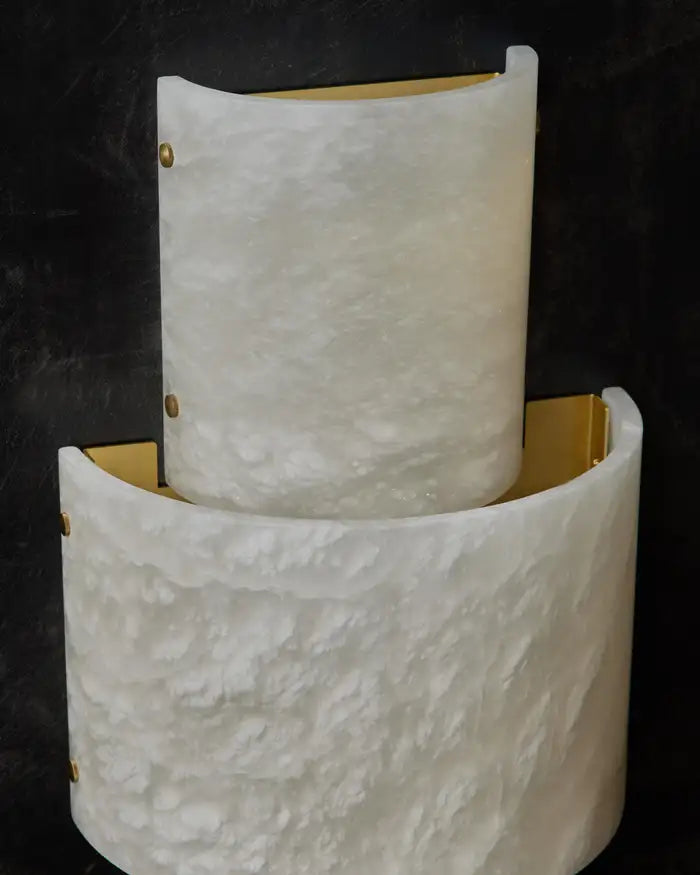Half Cylinder Alabaster Wall Sconce