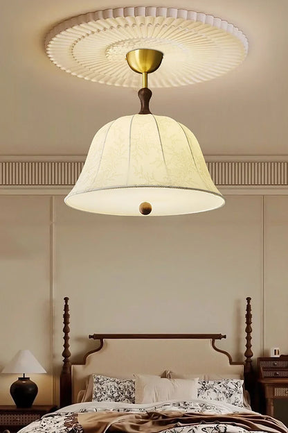 Fabric Brass Pendant Lamp - view 3 | morylighting
