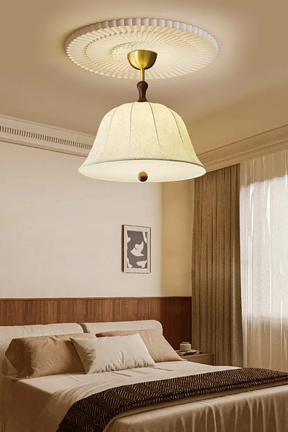 Fabric Brass Pendant Lamp - view 4 | morylighting