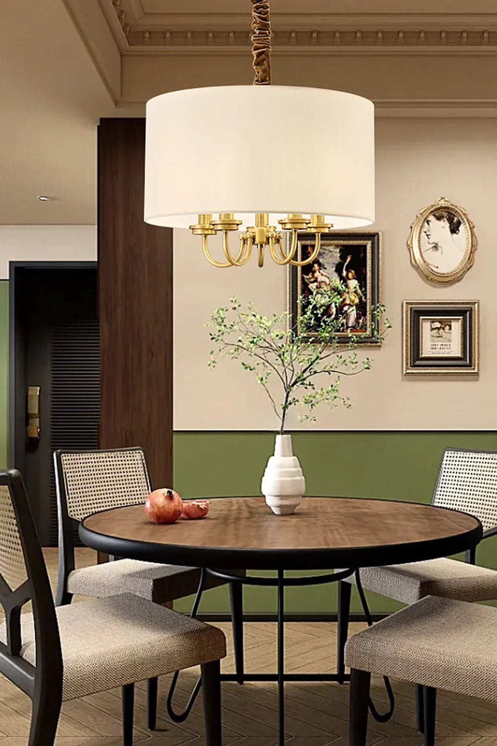 Fabric Cylindrical Pendant Lamp - view 4 | morylighting