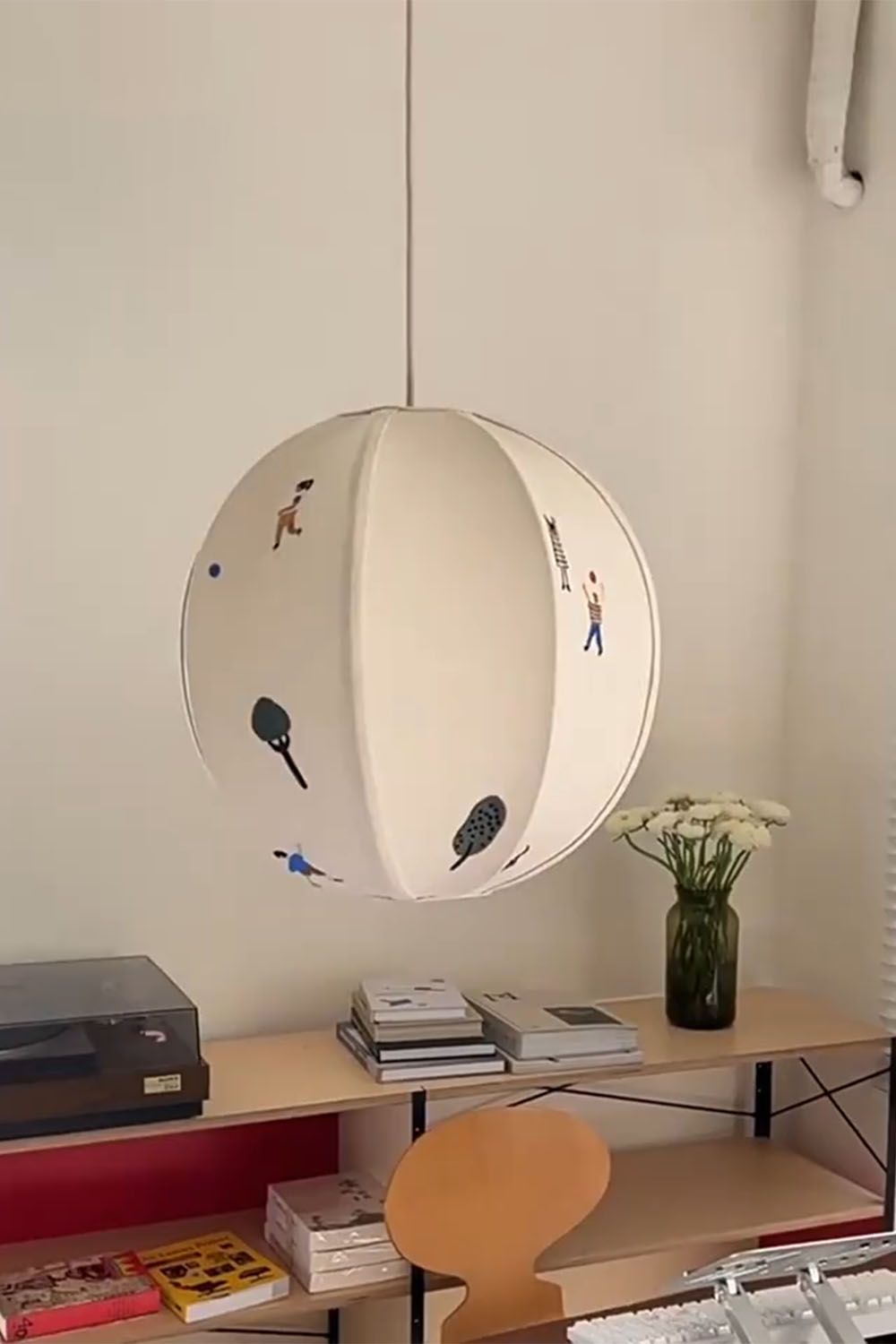 Fabric Embroidery Round Pendant Lamp - view 12 | morylighting
