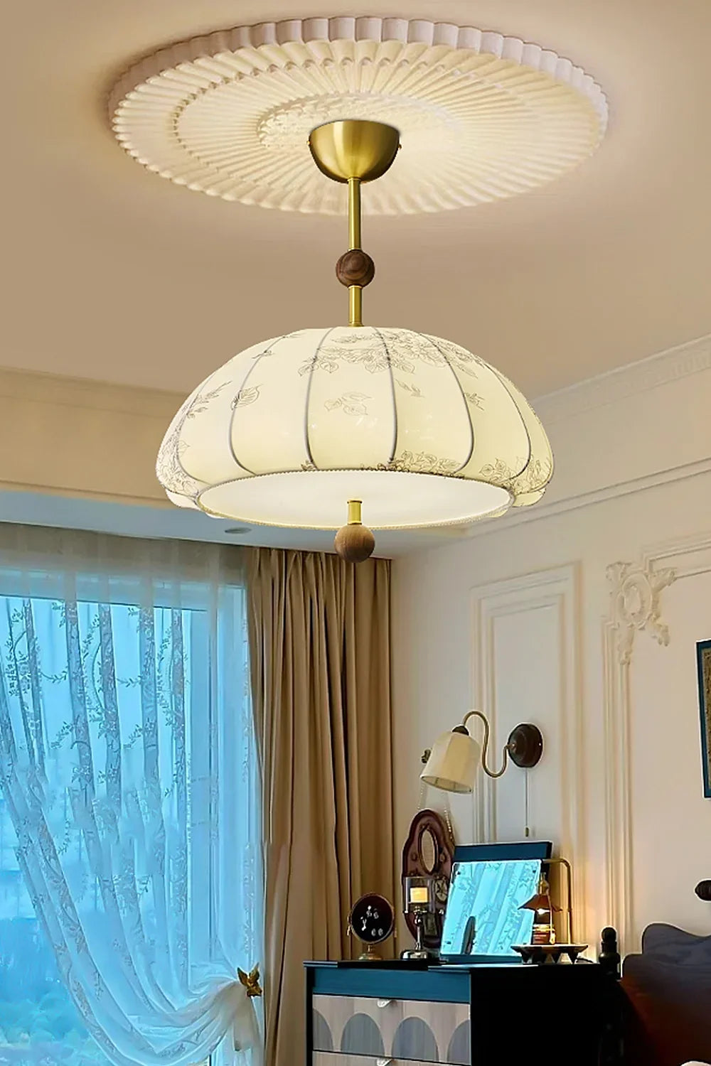 Fabric Trigg Pendant Lamp - view 3 | morylighting
