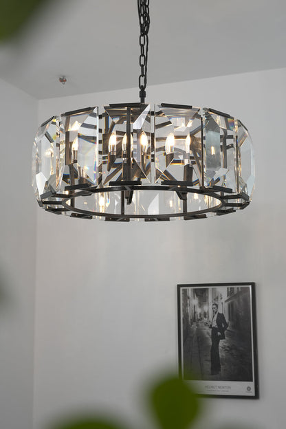 Faceted Crystal Halo Chandelier | detail | vexa lamps