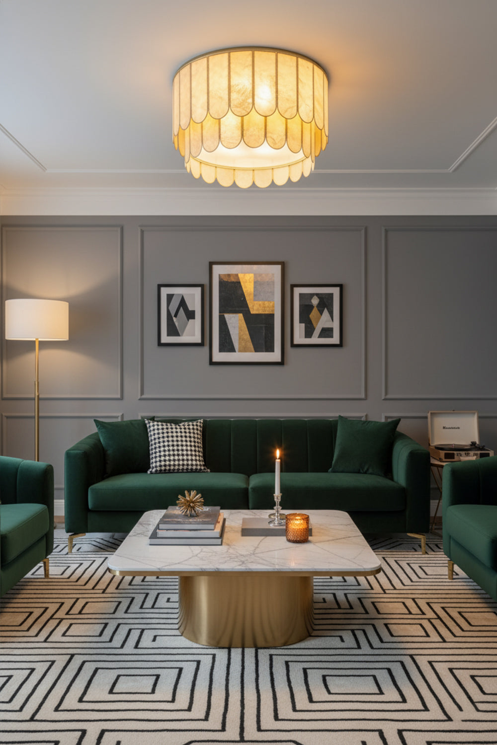 Faceted Shell Bloom Ceiling Light - view 3 | morylighting