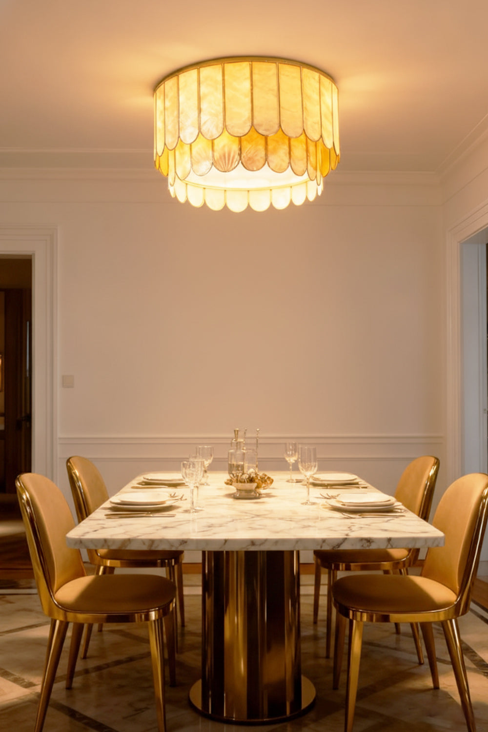 Faceted Shell Bloom Ceiling Light - view 6 | morylighting