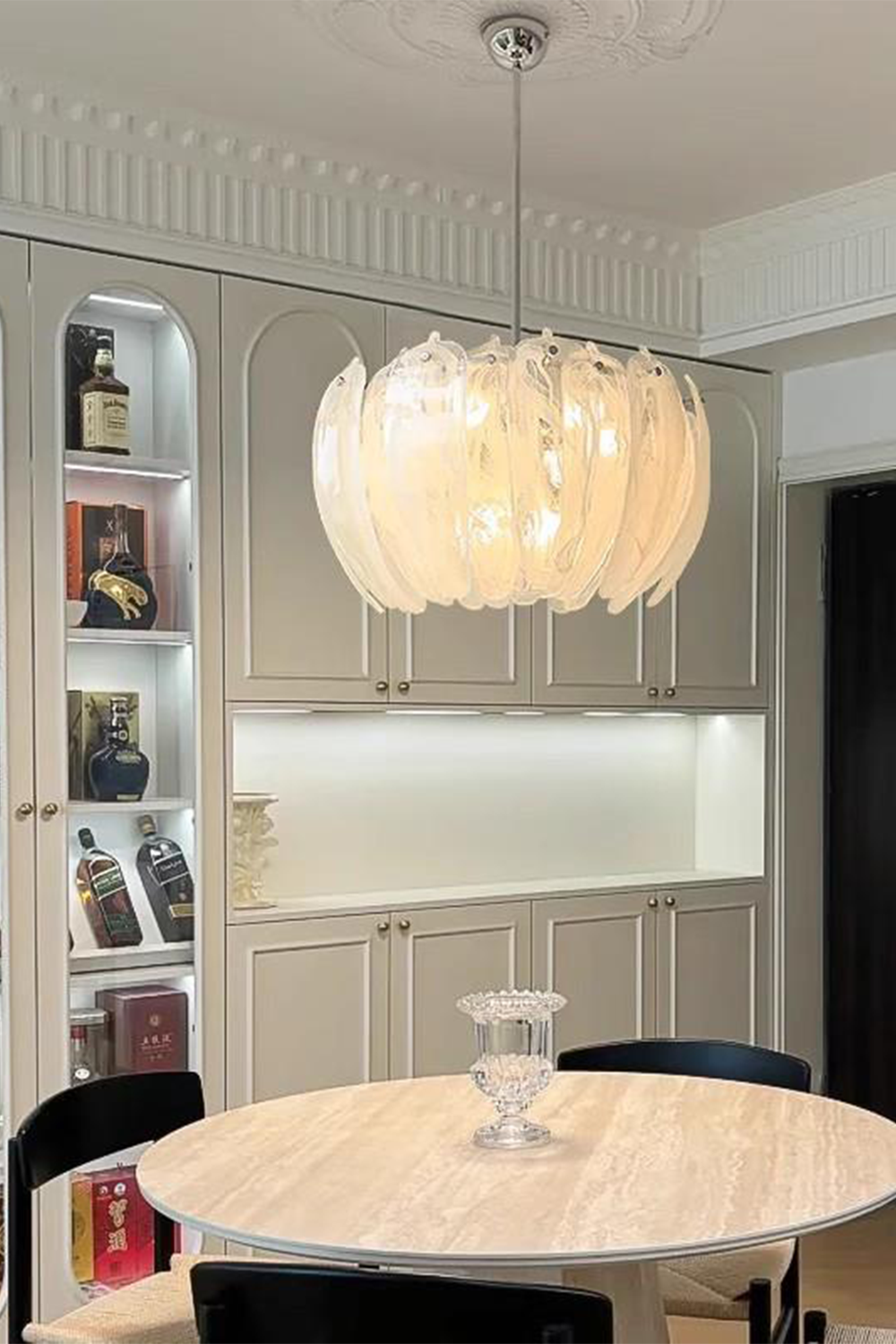 Feather Glass Chandelier - view 7 | morylighting