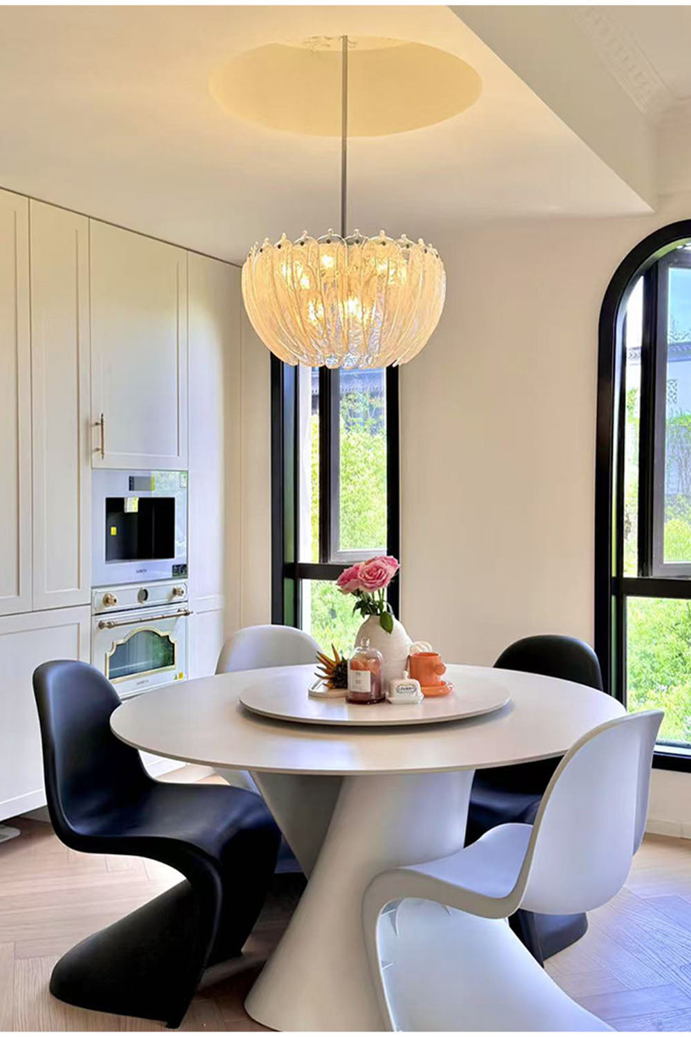 Feather Glass Chandelier - view 5 | morylighting