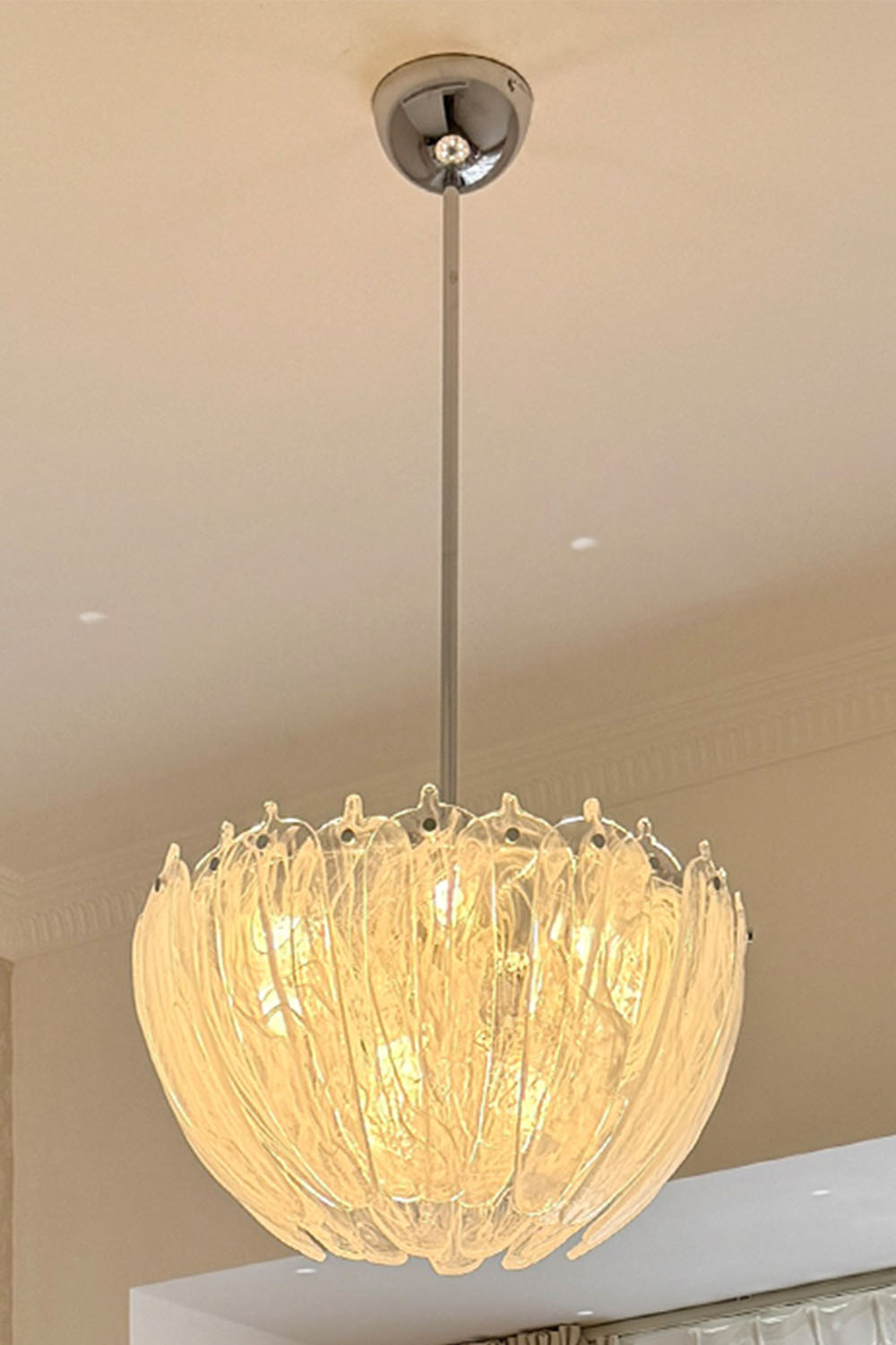 Feather Glass Chandelier - view 11 | morylighting