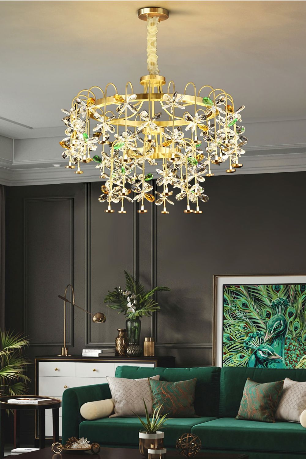 Floral-Inspired Flower Crystal Chandelier - morylighting