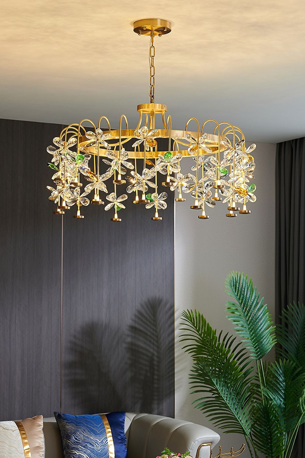 Floral-Inspired Flower Crystal Chandelier - morylighting