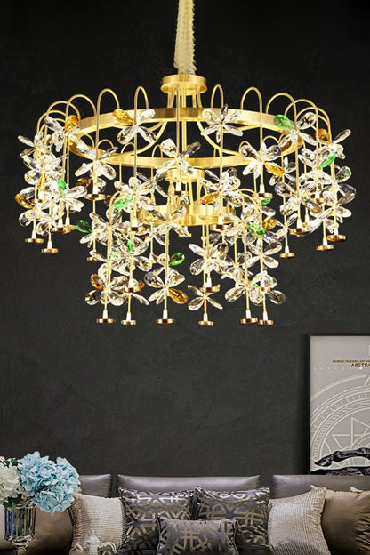 Floral-Inspired Flower Crystal Chandelier - morylighting
