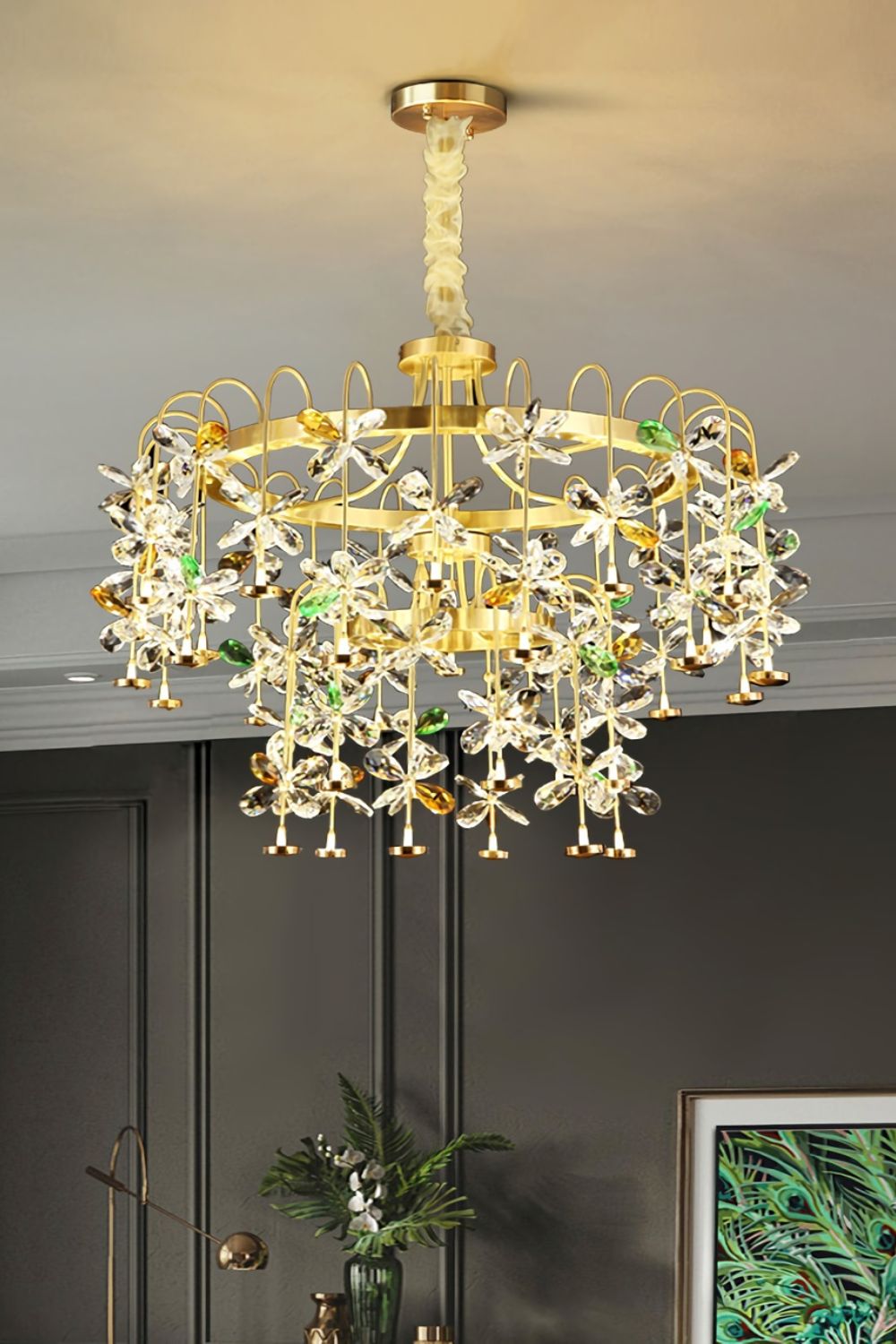 Floral-Inspired Flower Crystal Chandelier - morylighting