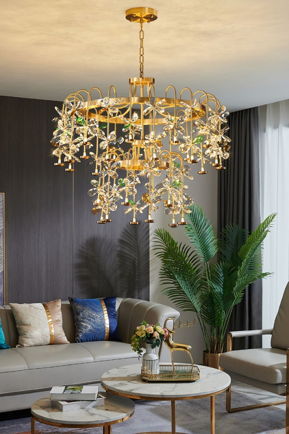 Floral-Inspired Flower Crystal Chandelier - morylighting