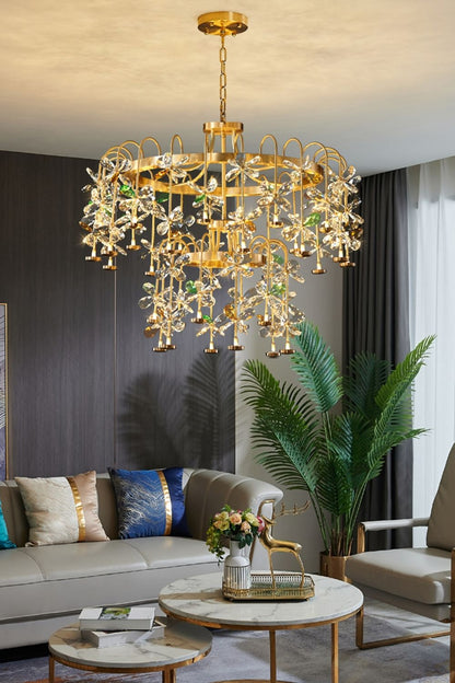 Floral-Inspired Flower Crystal Chandelier - morylighting